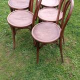 Lot de 5 anciennes chaises estampillées GLARIS