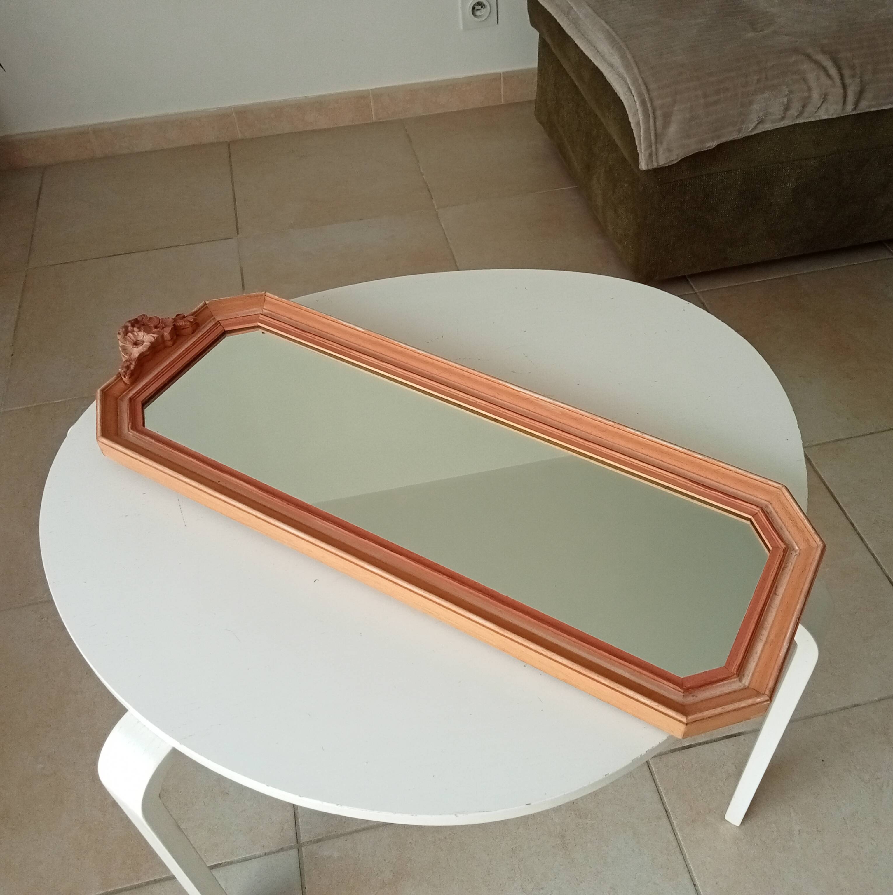 Miroir vintage octogonale avec fronton