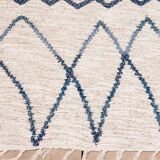 Recycled cotton handcrafted rug - Reversible - Blue