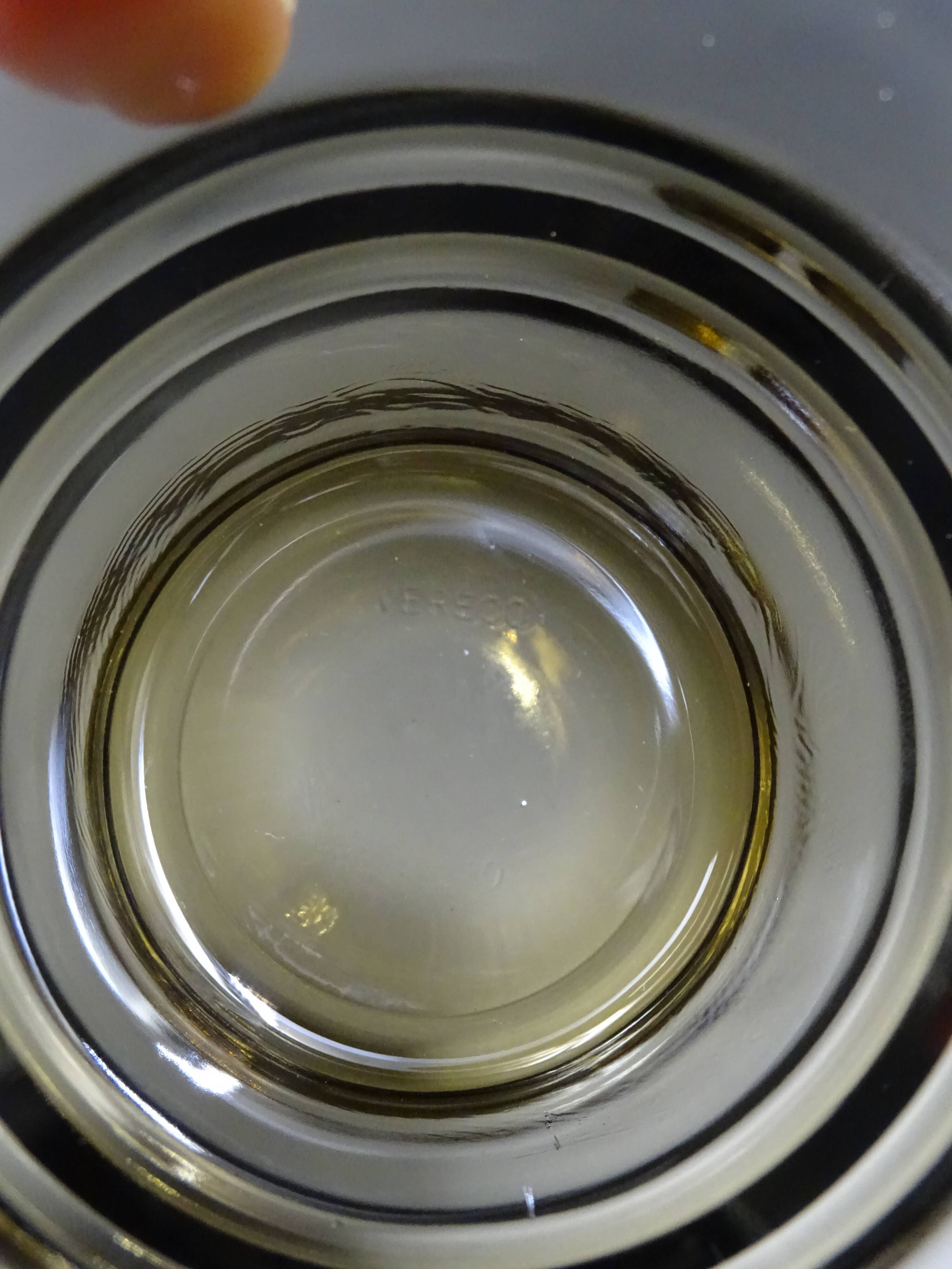 Set of 6 smoked glasses of the brand vereco - around 1970