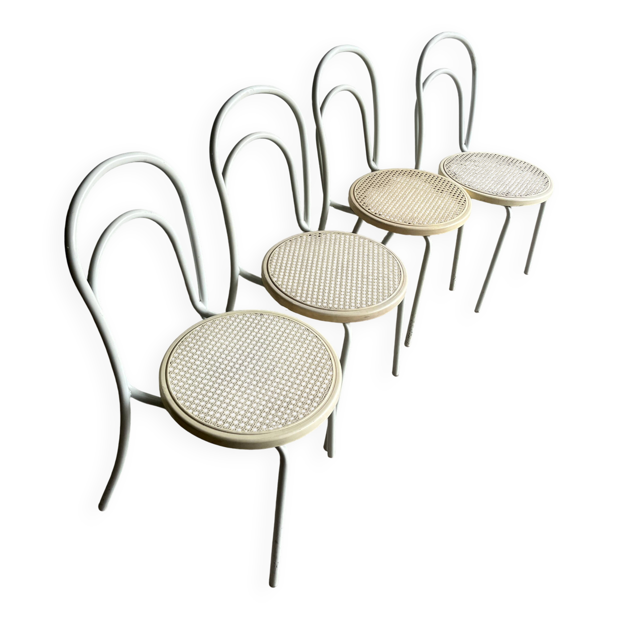 Vintage metal and plastic chairs, set of 4