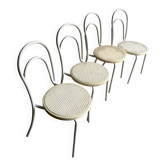 Chaises vintage en métal et plastique, lot de 4