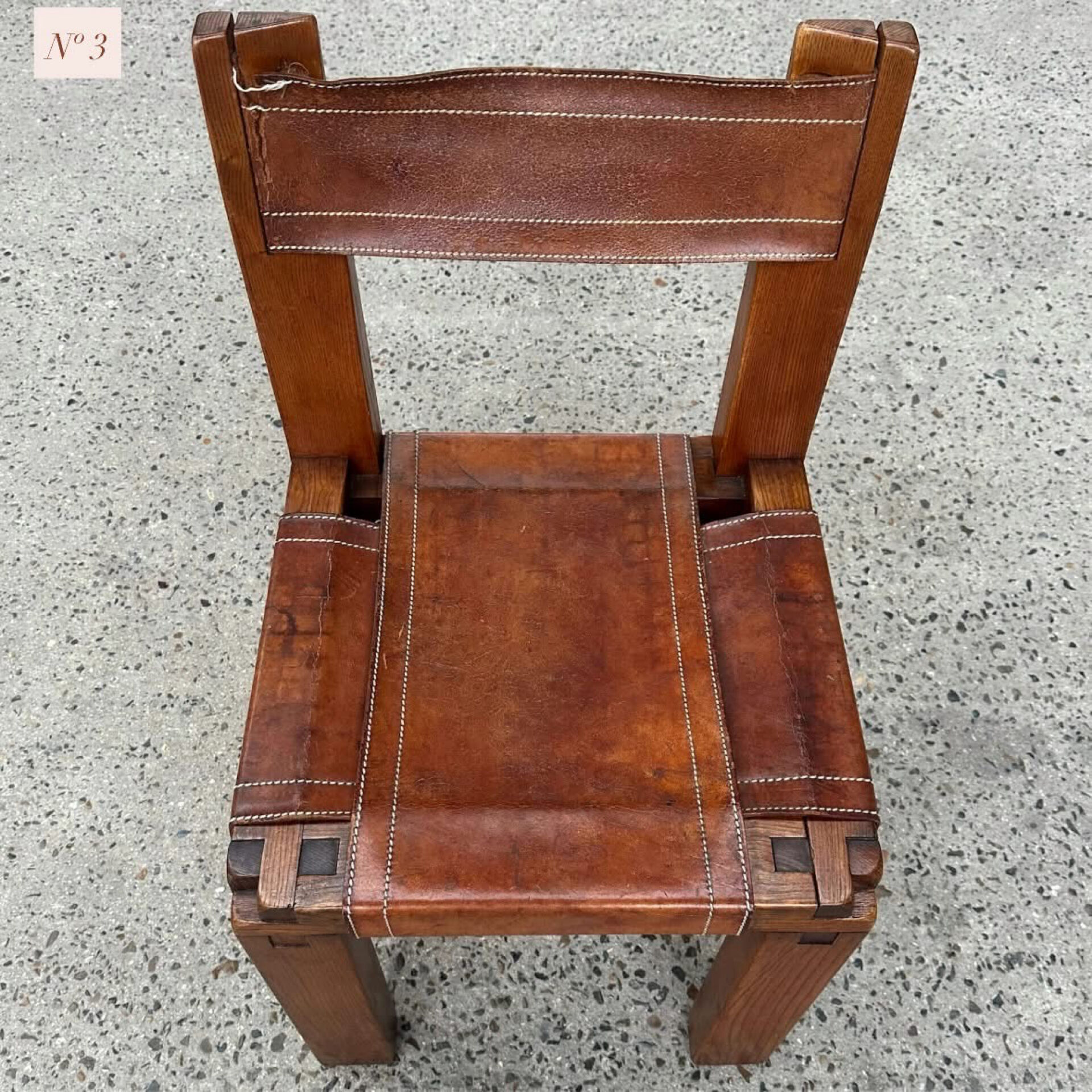 Suite de 4 chaises S11 X par Pierre Chapo, 1960
