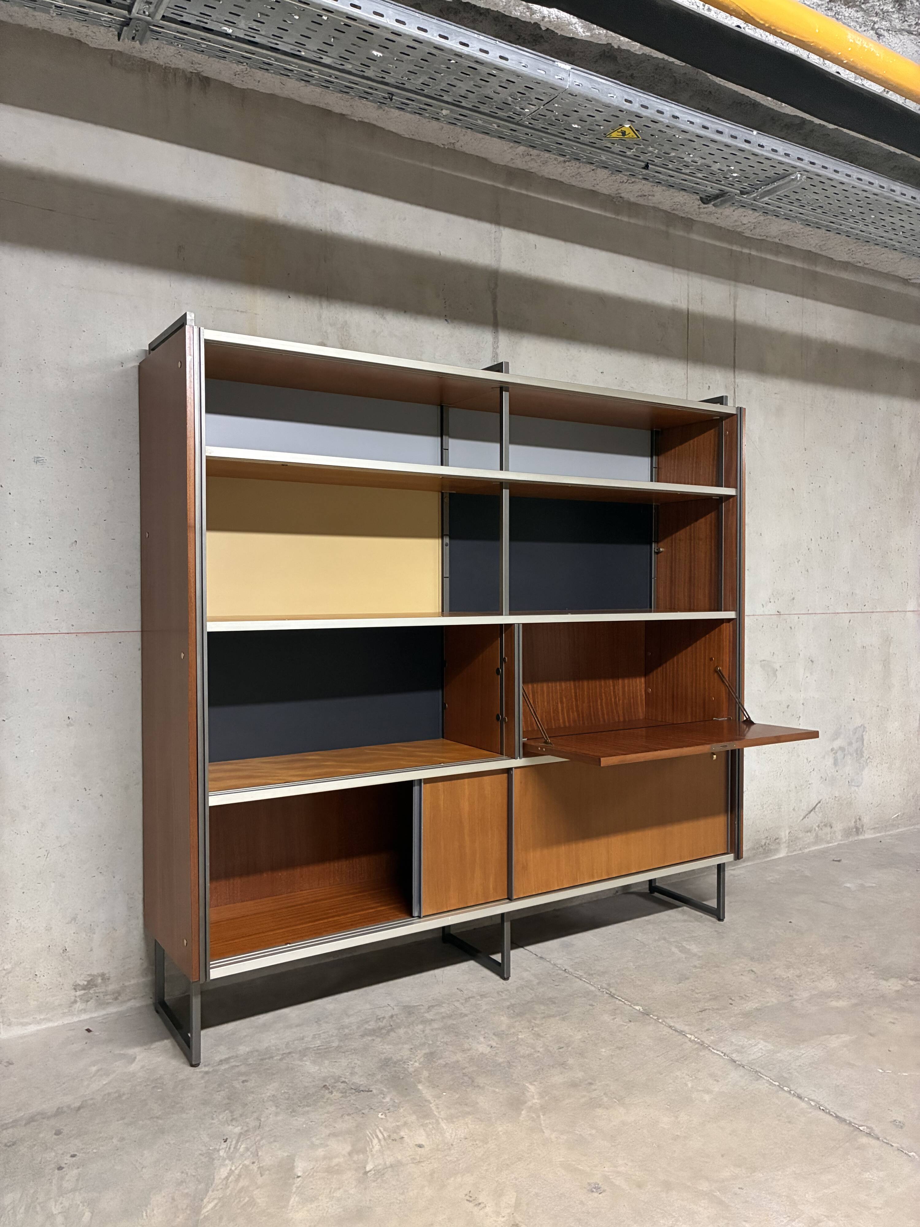 Bibliothèque moderniste EFA Georges Frydman vintage années 60