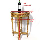 Napoleon III Pedestal Table (late 19th C.) Gilded and Carved Wood with Modern Black Top