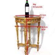 Napoleon III Pedestal Table (late 19th C.) Gilded and Carved Wood with Modern Black Top