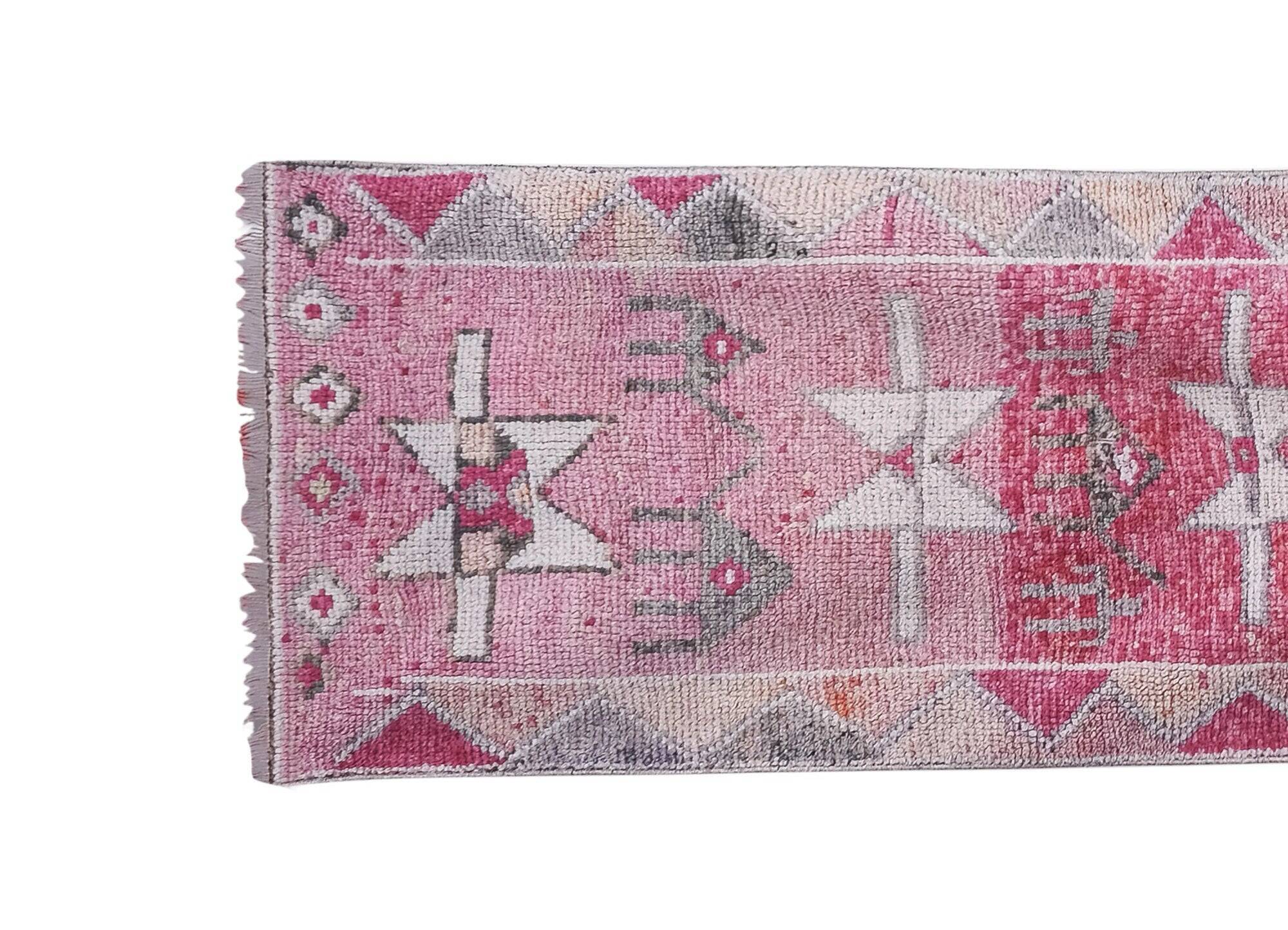 Vintage Turkish hallway rug 82x311 cm