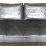 Black leather sofa model Feng by Didier Gomez for Ligne Roset