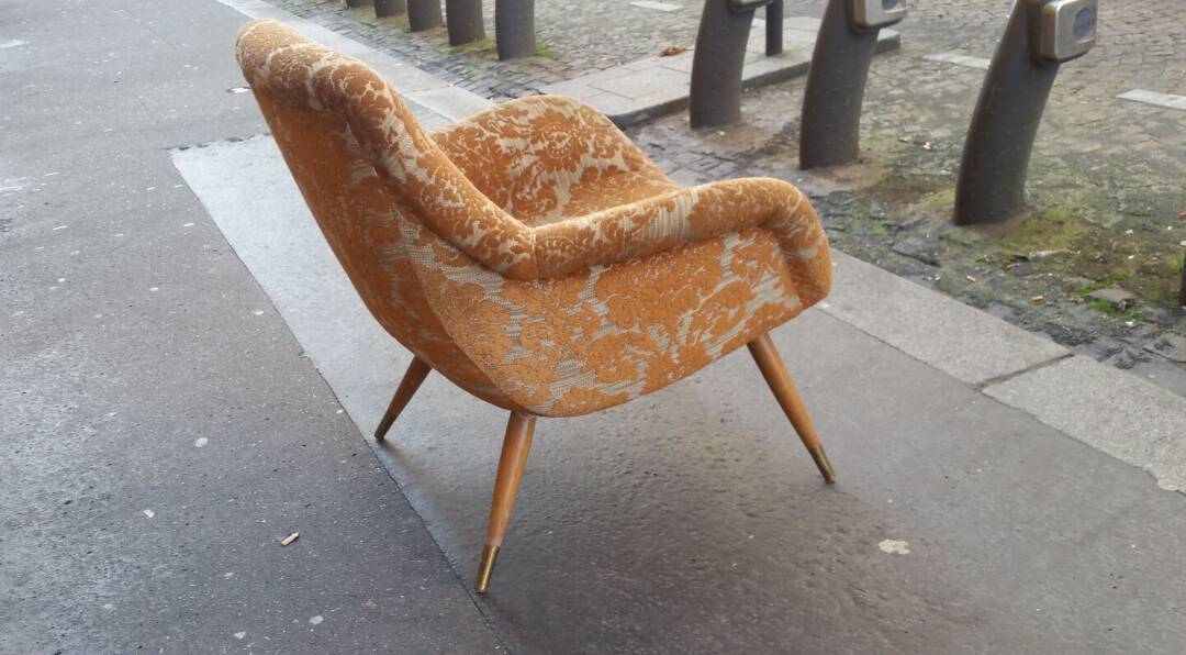 Vintage Scandinavian organic armchair 50s 60s