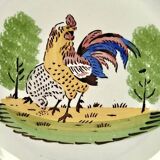 Ancien plat coq poule Saint Clément Luneville modèle Charolles