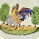 Old rooster hen dish Saint Clément Luneville model Charolles