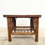 Table Basse Carrée en Rotin & Bambou – Plateau Amovible