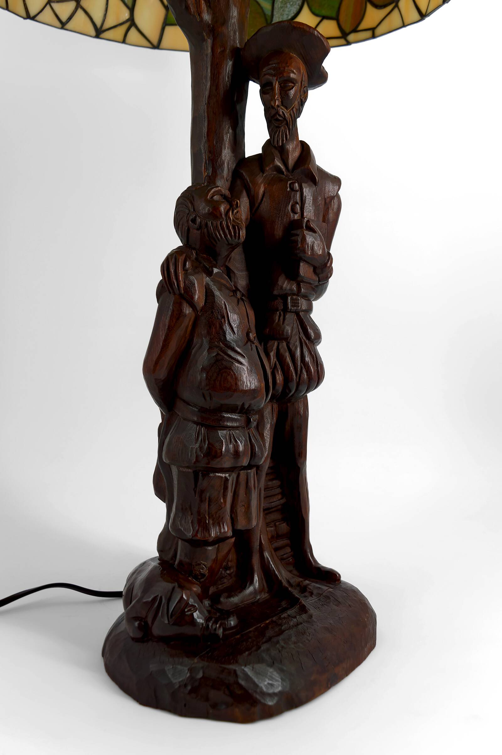 Lampe sculpturale « Don Quichotte, Sancho Panza », Forêt-Noire, vers 1950