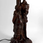 Sculptural lamp "Don Quixote, Sancho Panza", Black Forest, around 1950