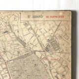 Old cardboard map of Paris - 11th Arrondissement