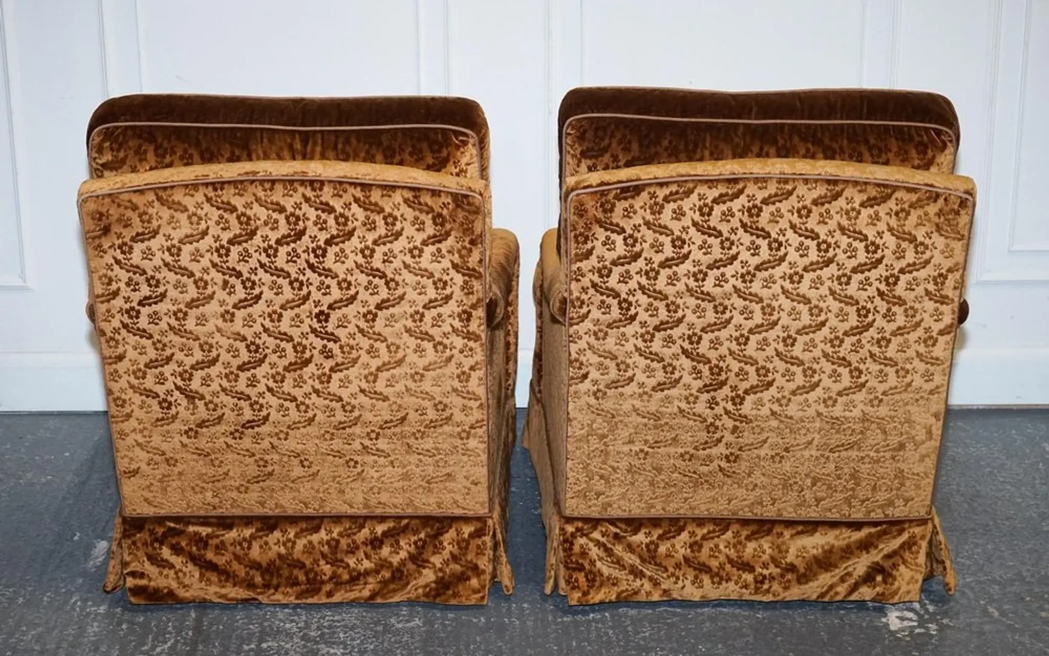 Connaught Vintage Velvet Armchairs by Dudgeon London, Set of 2
