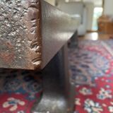 Solid oak and cast iron coffee table