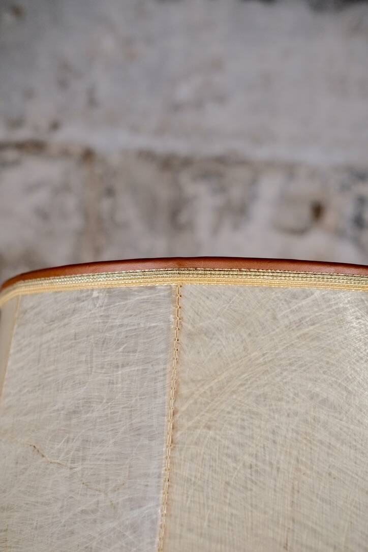 Wood-turned coil lamp, France, mid-20th century.