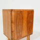 Pair of antique Art Deco bedside tables, walnut veneer, refurbished