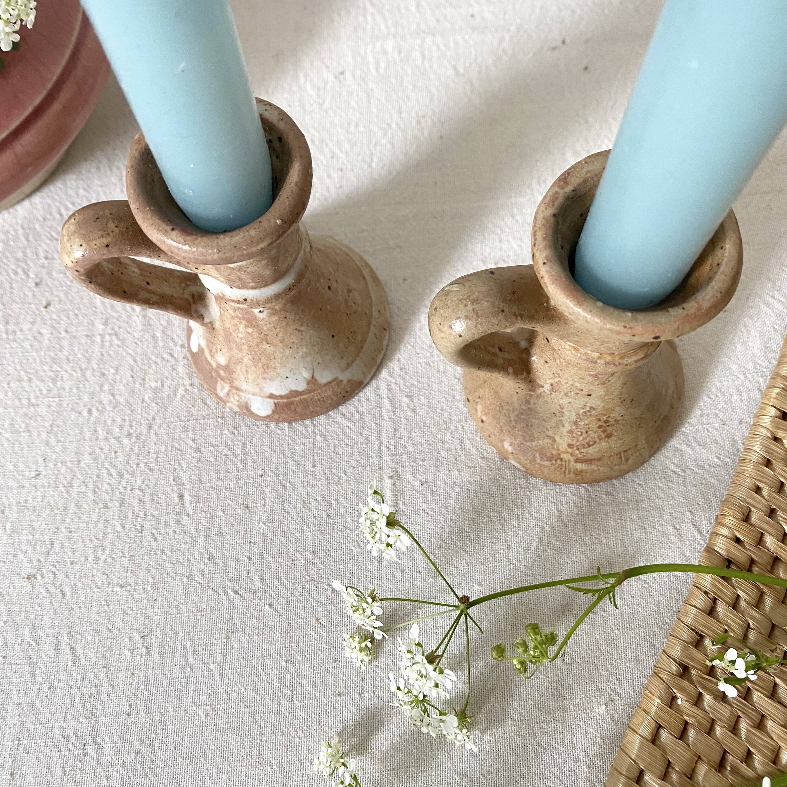 Stoneware candle holders