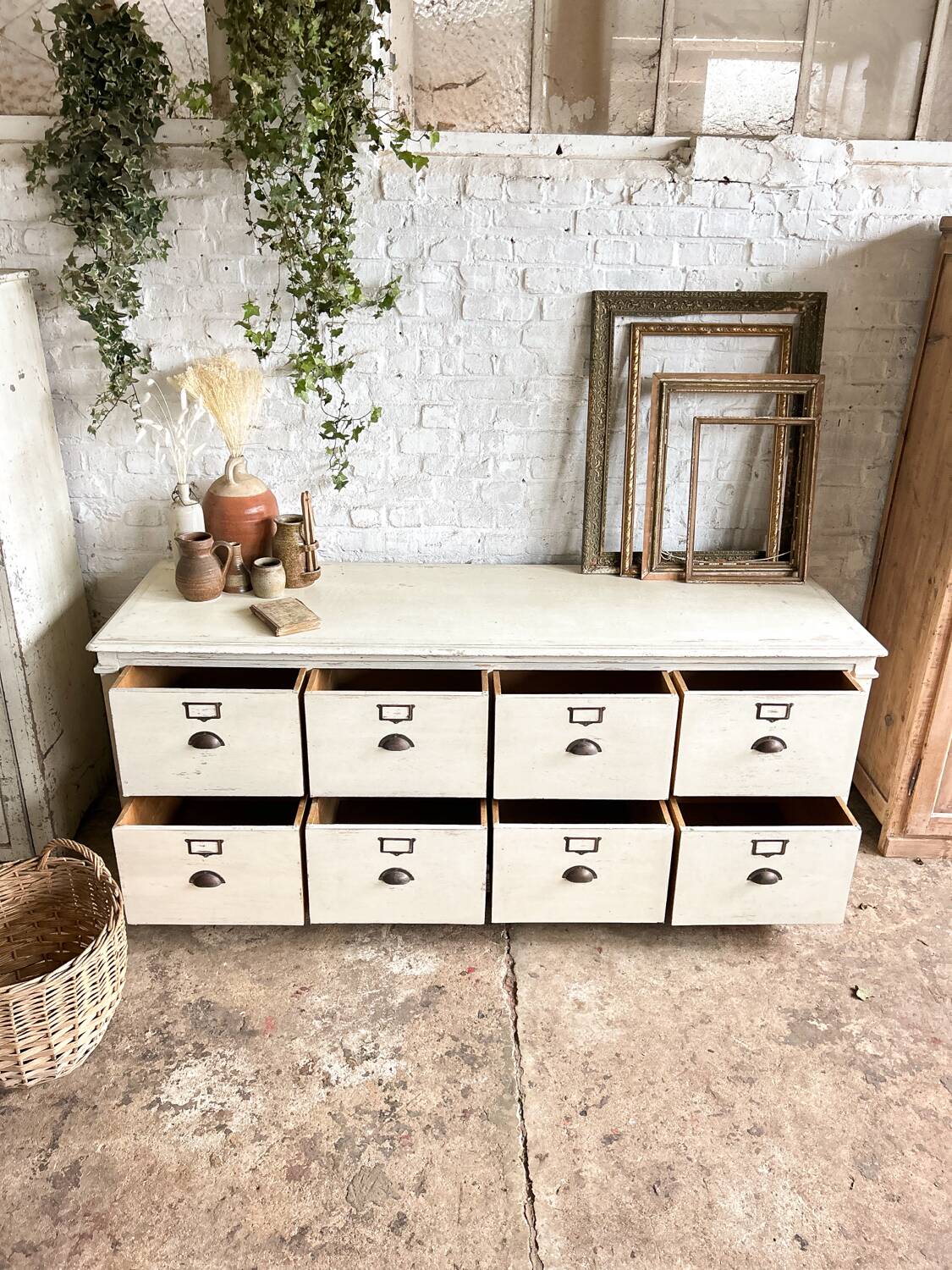 Old haberdashery furniture with original patina
