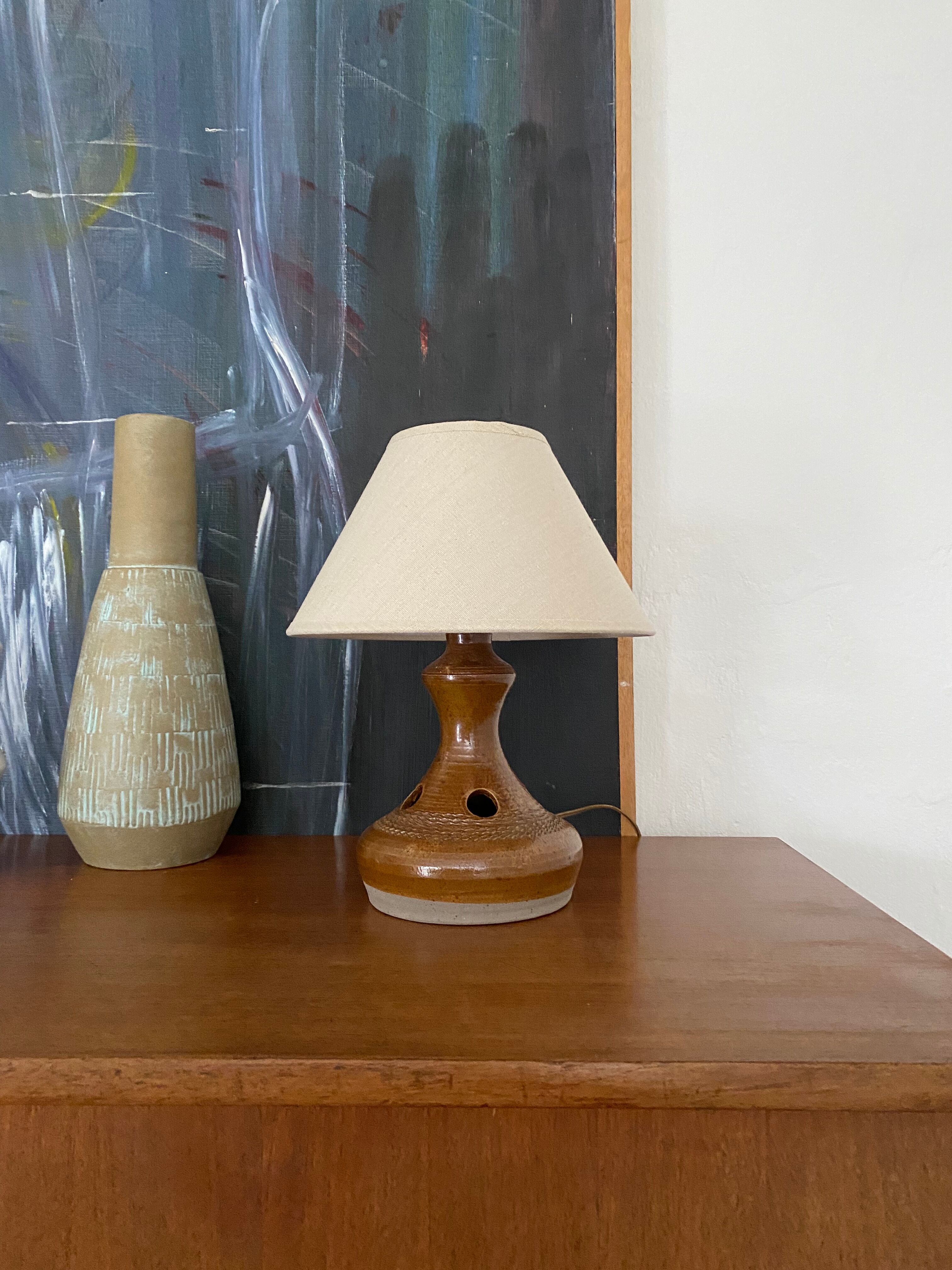 Lampe grès émaillé vintage