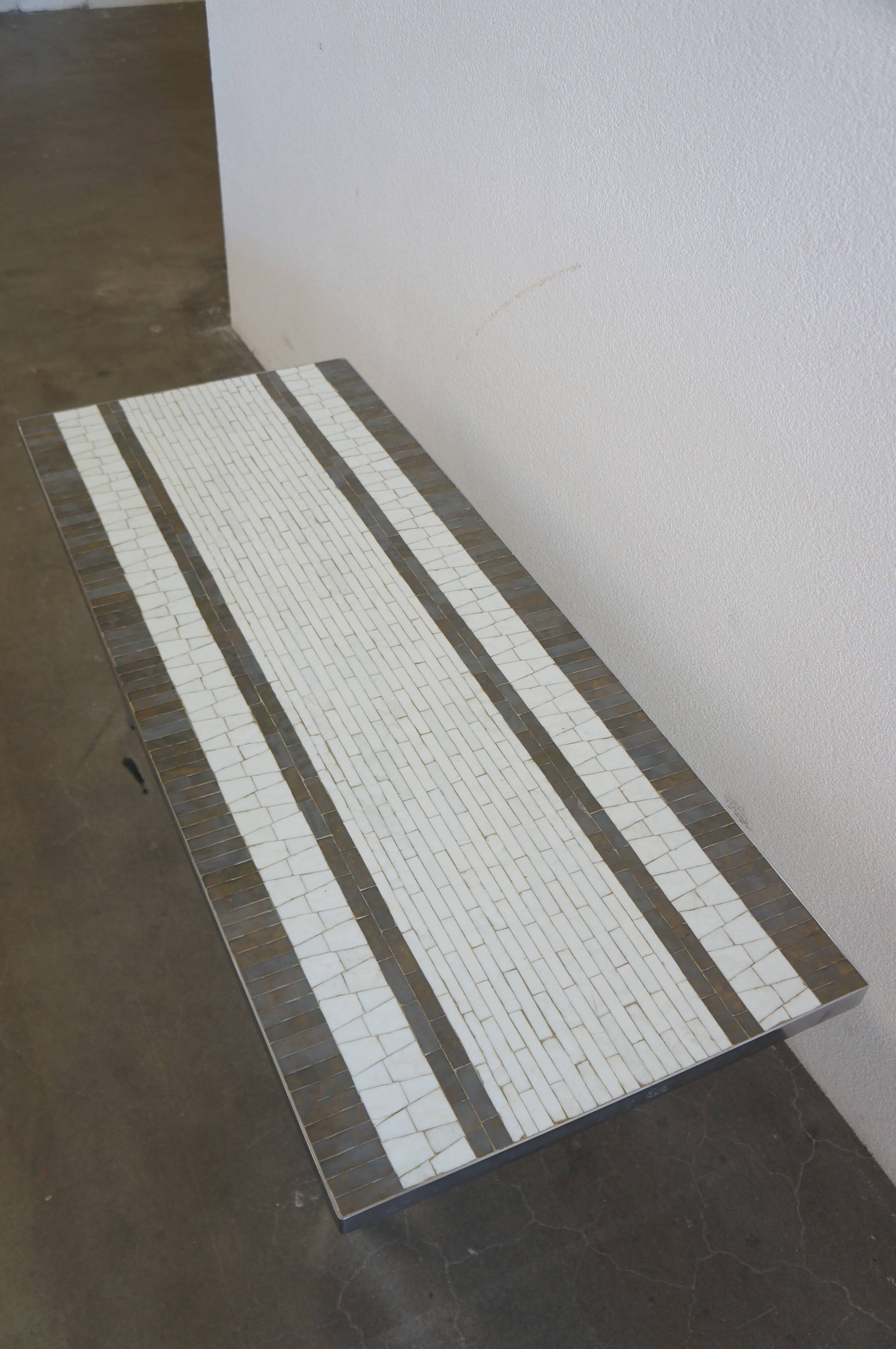 Table basse mosaic verre