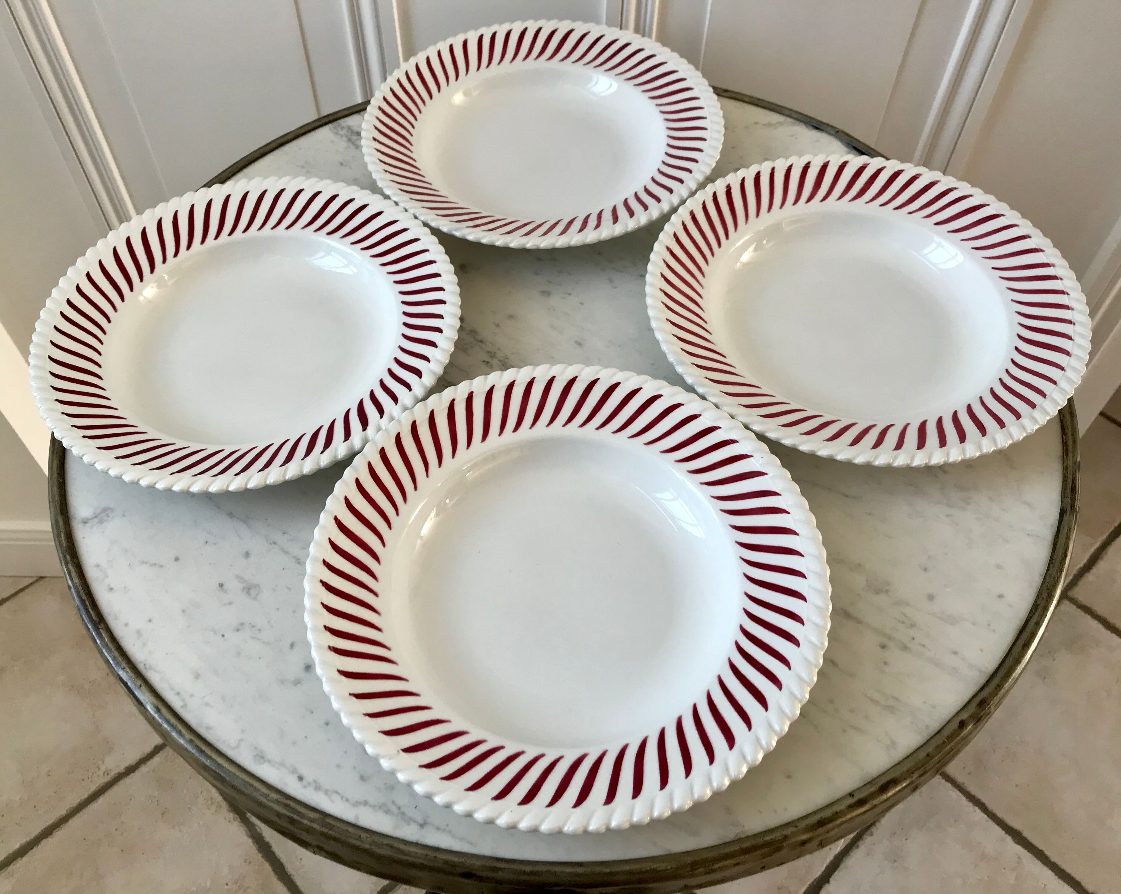 Set of 4 hollow plates Badonviller years 30-40