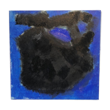 Tableau abstrait bleu noir