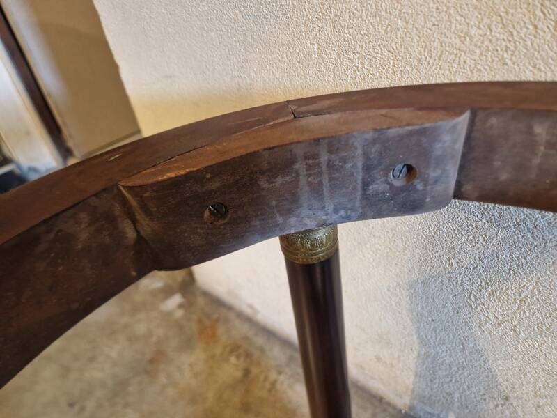 Empire period guéridon table in mahogany veneer and green marble 1830