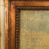 Trumeau en bois laqué vert, rechampi or de style Louis XVI, XIXe