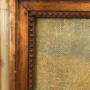 Trumeau in green lacquered wood, gold rechampi Louis XVI style, Nineteenth