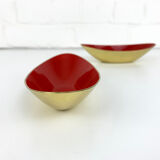 Pair of Scandinavian brass cups or bowls Ystad Metall, design Gunnar Ander, Sweden