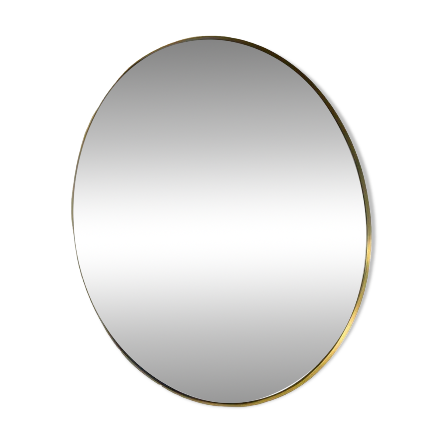 XL round mirror 90cm diameter with brass surround