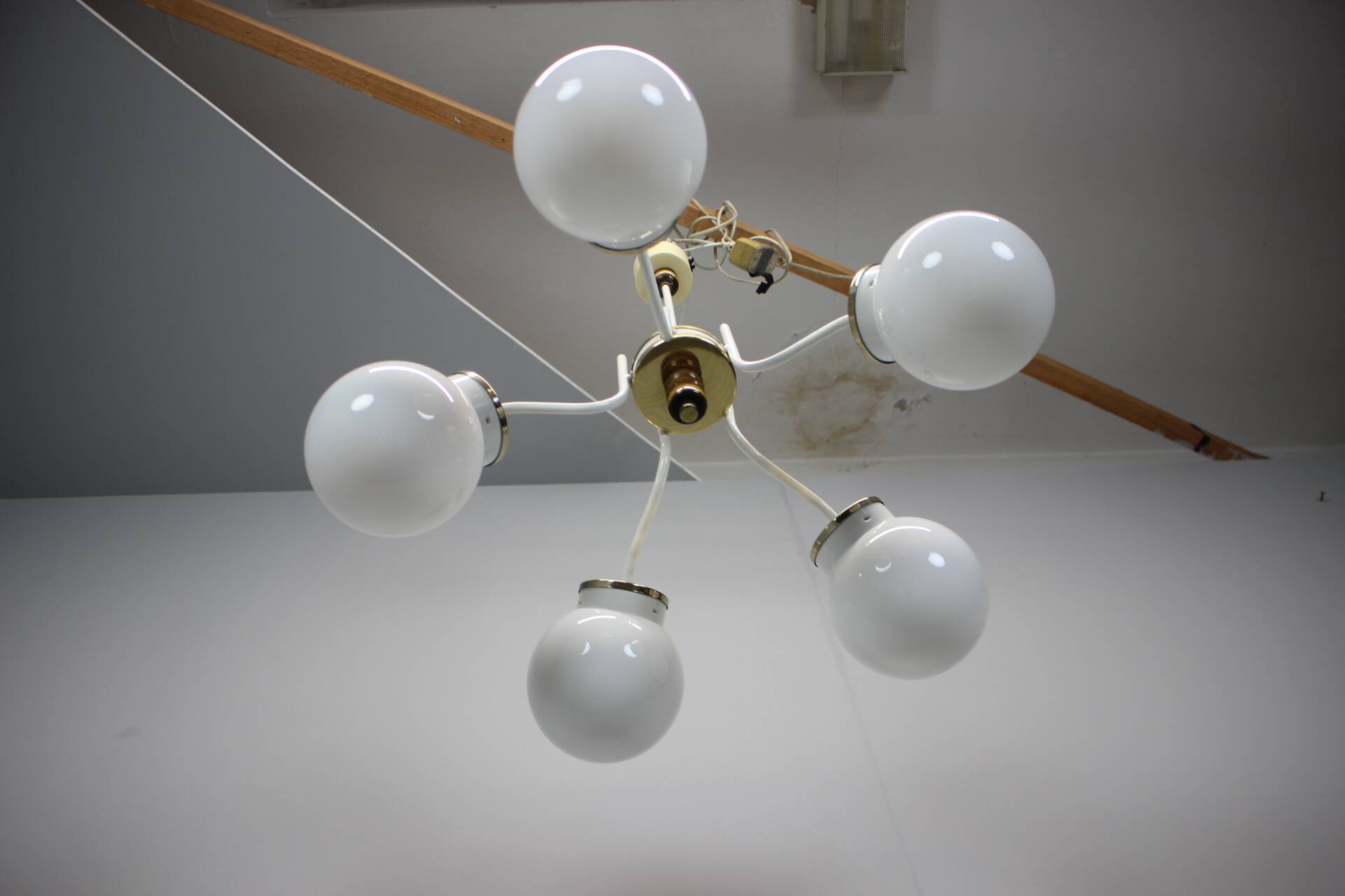 1970s glass chandelier, Czechoslovakia