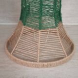 Lampshade in beige and green jute thread