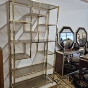 Vintage 1970s golden designer shelf