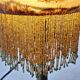 Antique signed reverse painted bronze table lamp, 1910-20