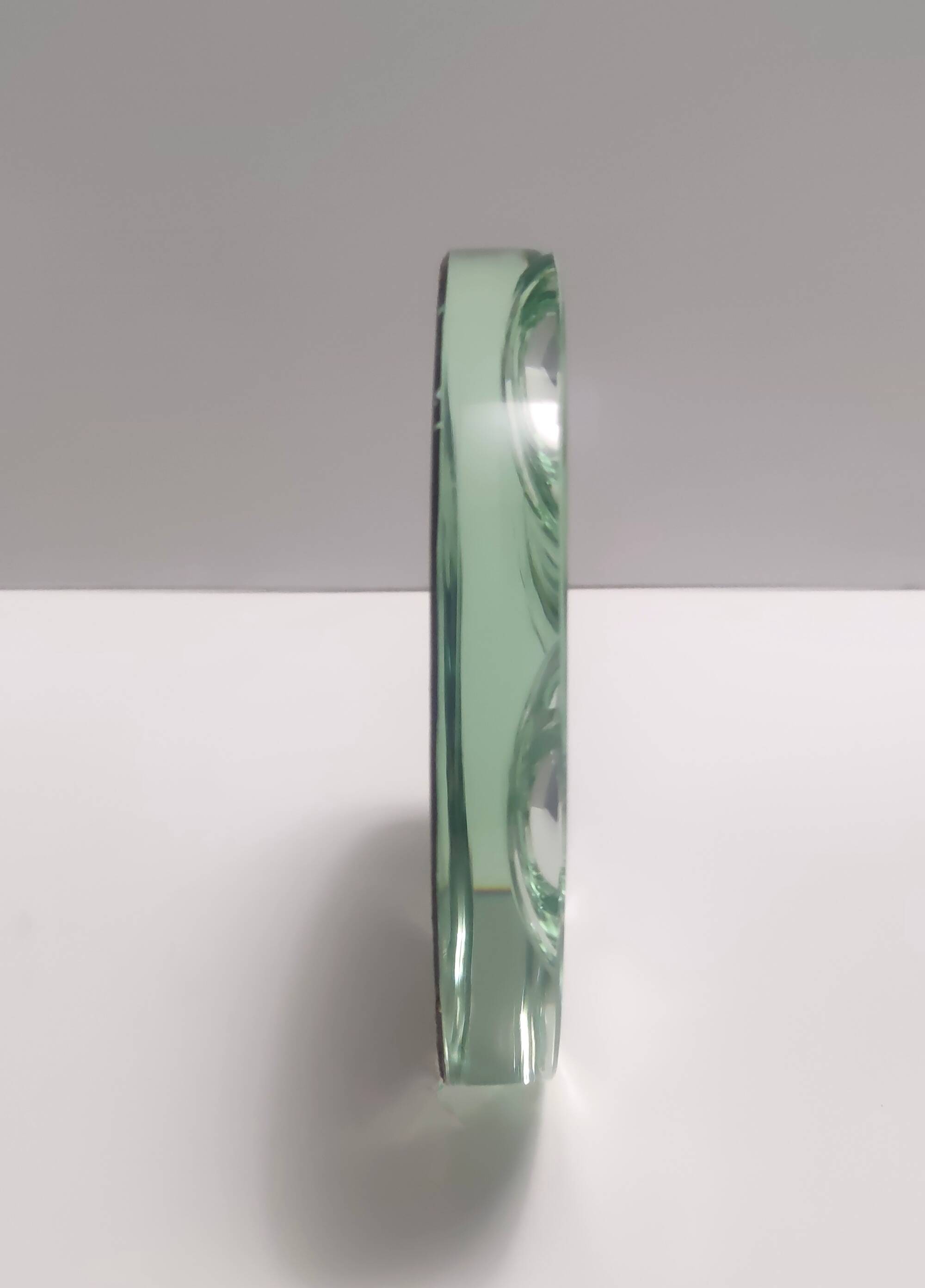 Nile Green Ground Glass Ashtray by Max Ingrand for Fontana Arte, Italy