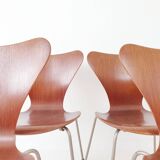 Set of 4 chairs teak by Arne Jacobsen Series 7 3107