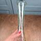 Large vintage ribbed glass soliflore – Transparent vase