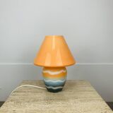 80s glass mushroom lamp, vintage
