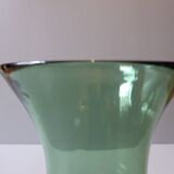 Green blown glass vase