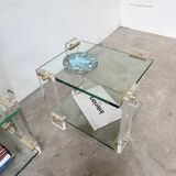 Glass and Plexiglas consoles from the 80s