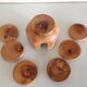 Set of six olive coasters / vintage 60s-70s