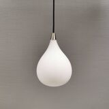 Drop-shaped hanging lamp in white opal glass, by danish El-Light, 1990s