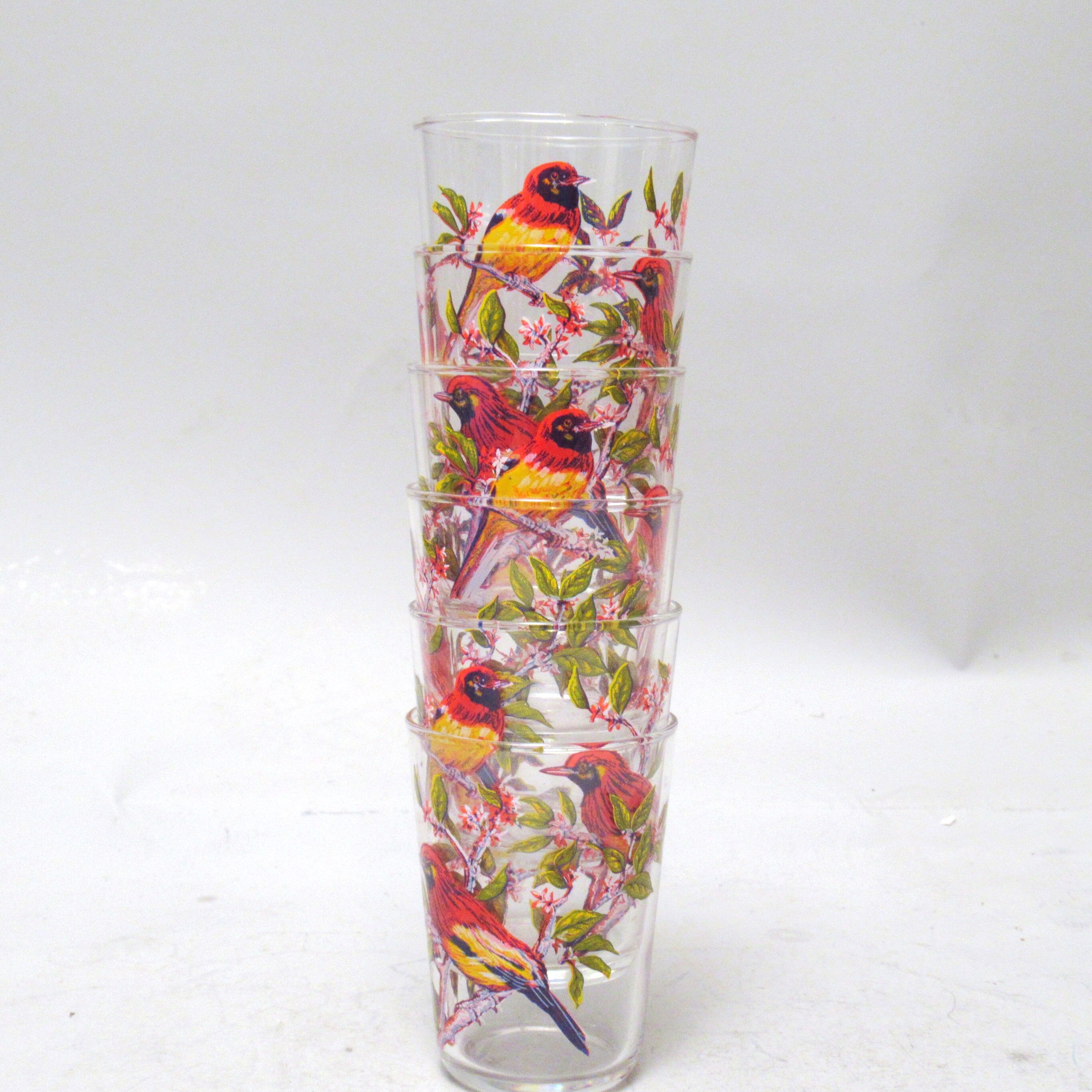 Set of six cups birds 50s