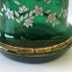 Unusual Large Vase/Candle Holder, Thick Glass, Fir Green, Decorative Carafe/Pitcher