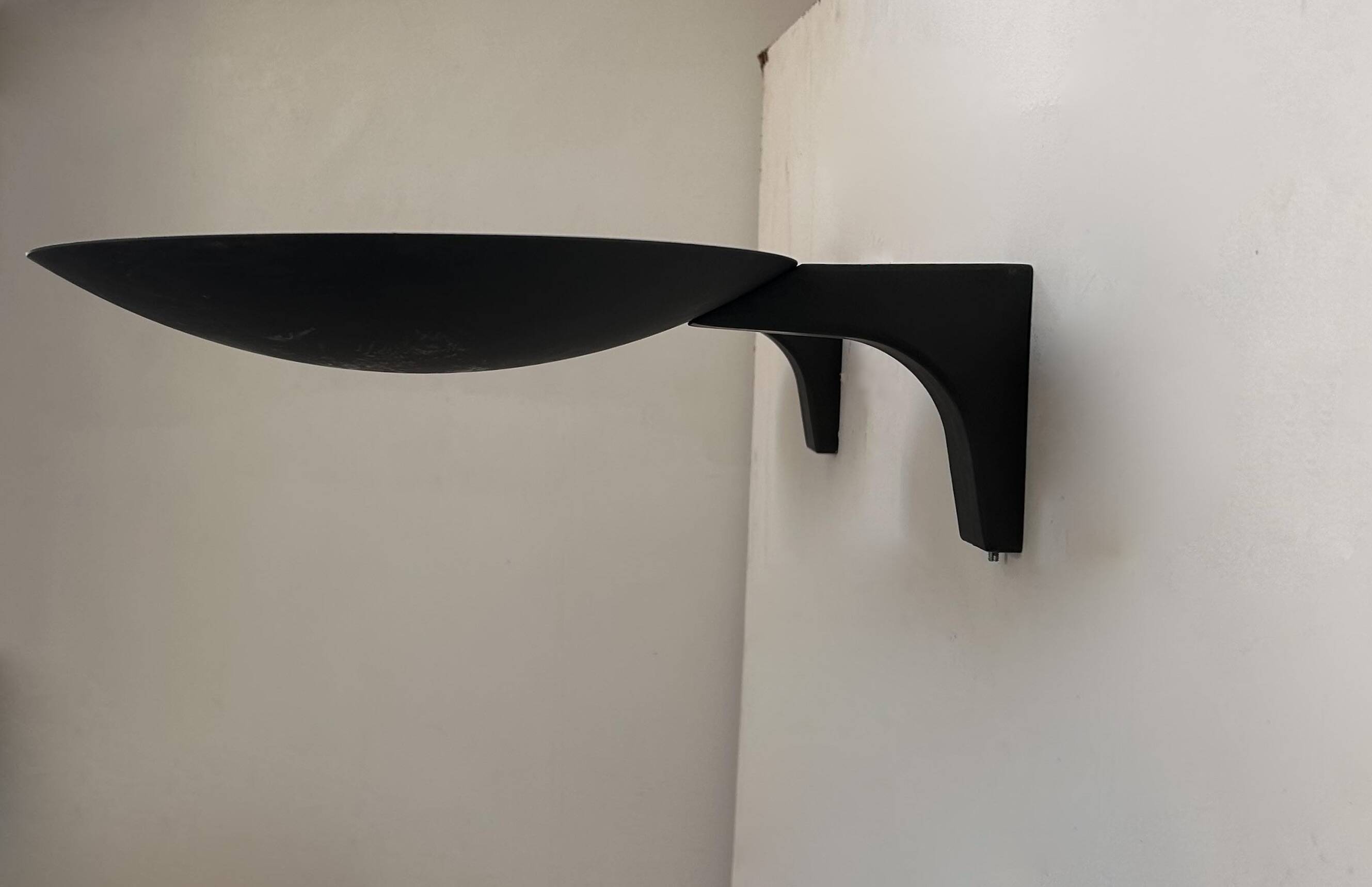 Pair of vintage wall lights, matte black metal, Germany 1970s