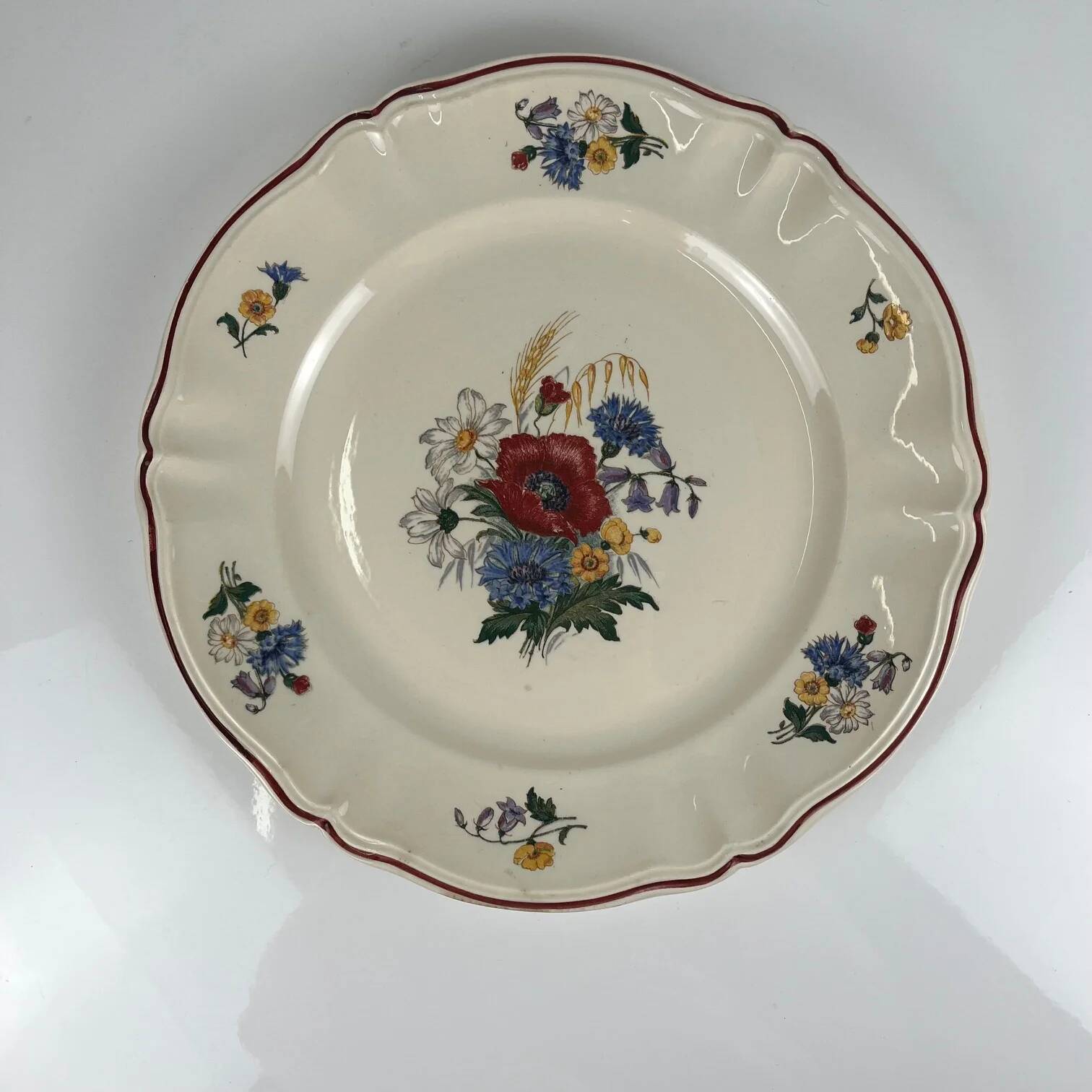 Round cake dish "Agreste" Sarreguemines, 20th century.